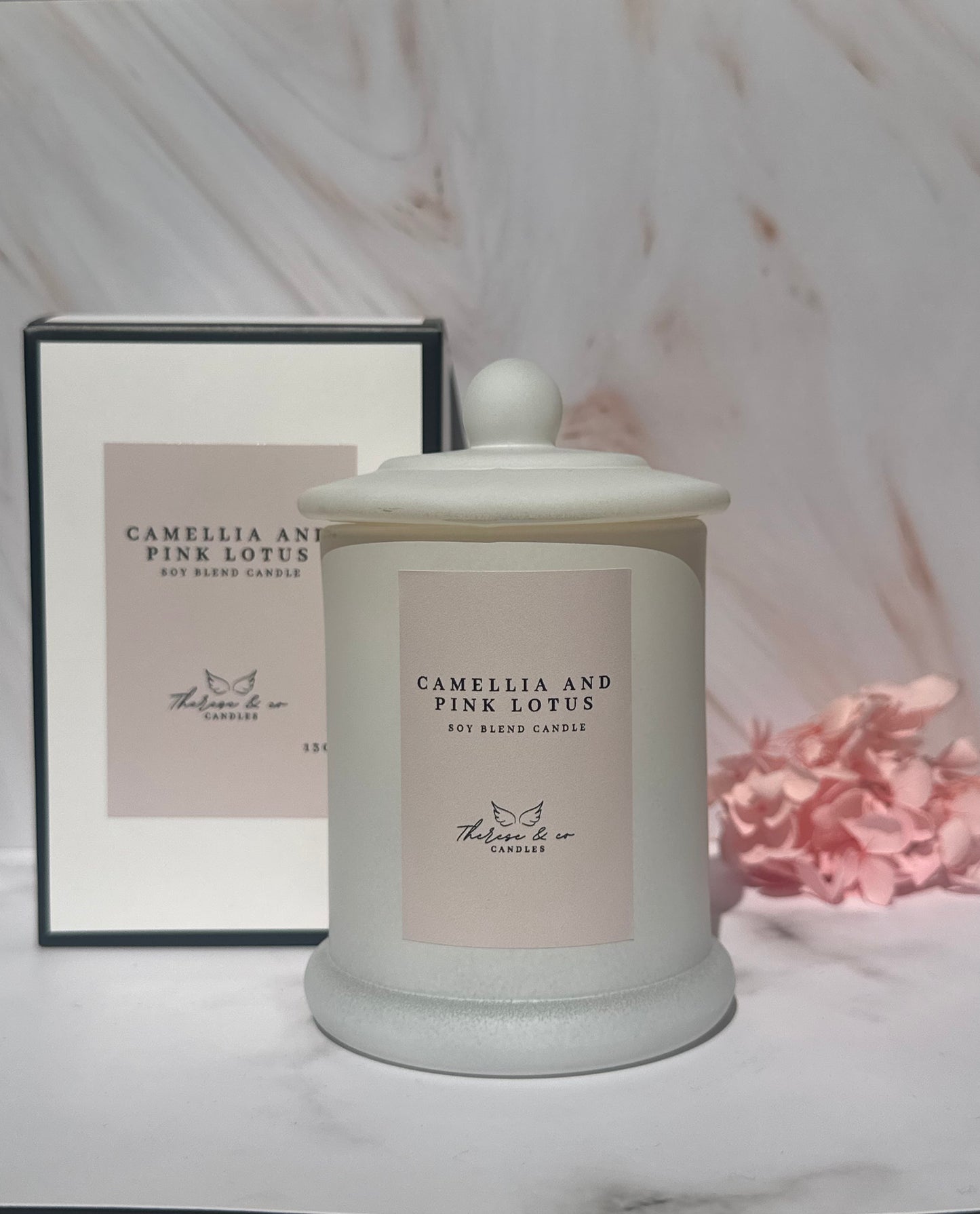 Camellia and Pink lotus